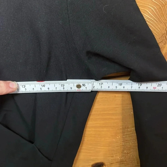 Emporio Armani‎ V-Neck Faux Mini Wrap Jersey Dress Long Sleeve 6 Black Cocktail - Picture 2 of 10